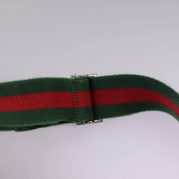 GUCCI GG Canvas Web Sherry Line Shoulder Bag Beige Red Green 169937 Auth ki5345 - Picture 9 of 16